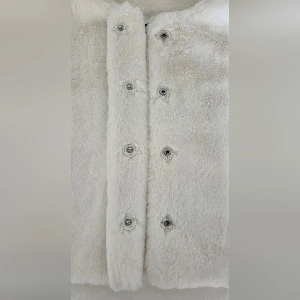 Adrianna Papell Ivory 3/4 Sleeve Fur Jacket - Picture 3 of 10